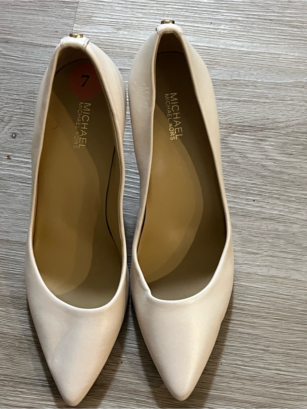 MICHAEL Michael Kors Pointed Toe Flats in Light Cream